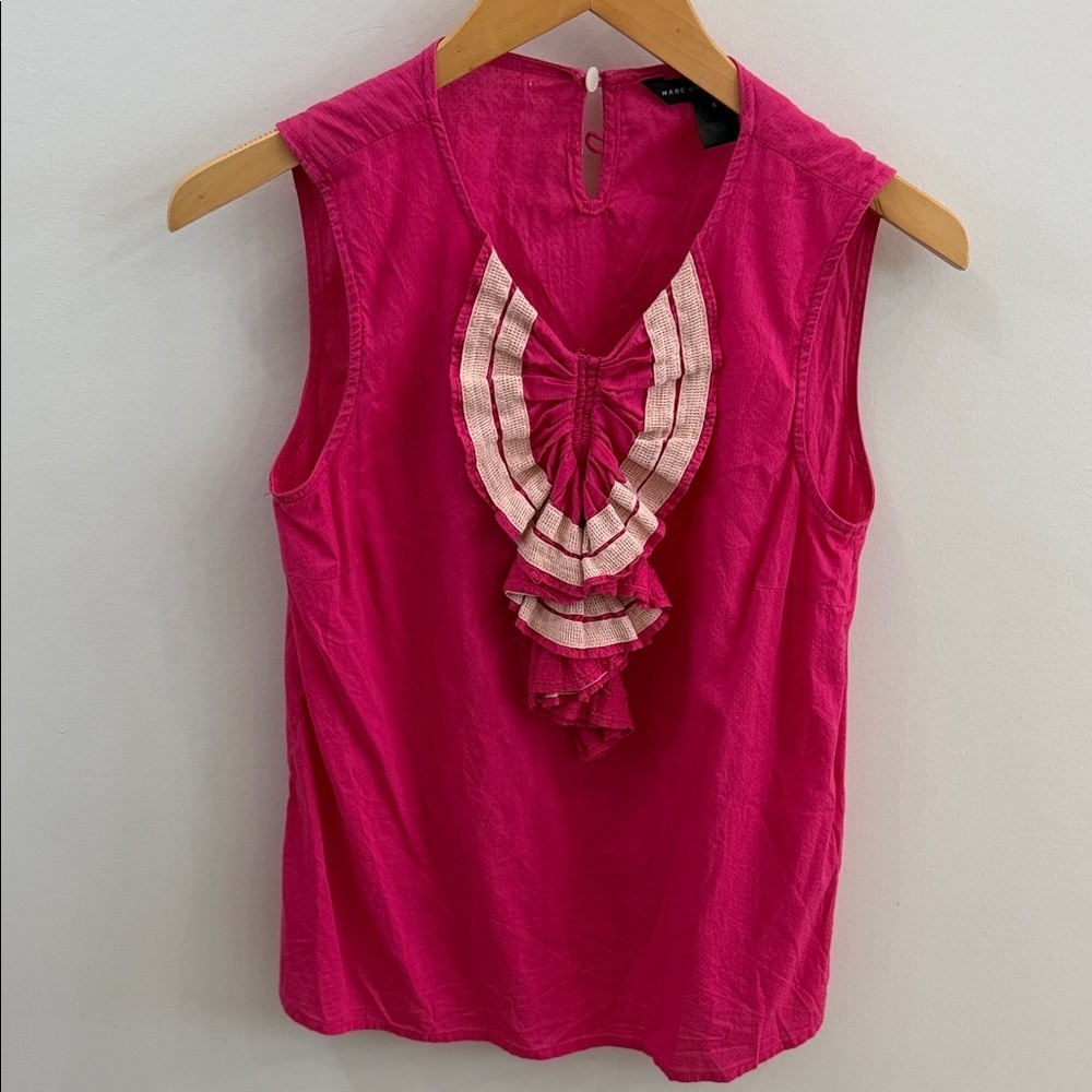 Marc by Marc Jacobs Pink Ruffle Sleeveless Blouse Women’s Small